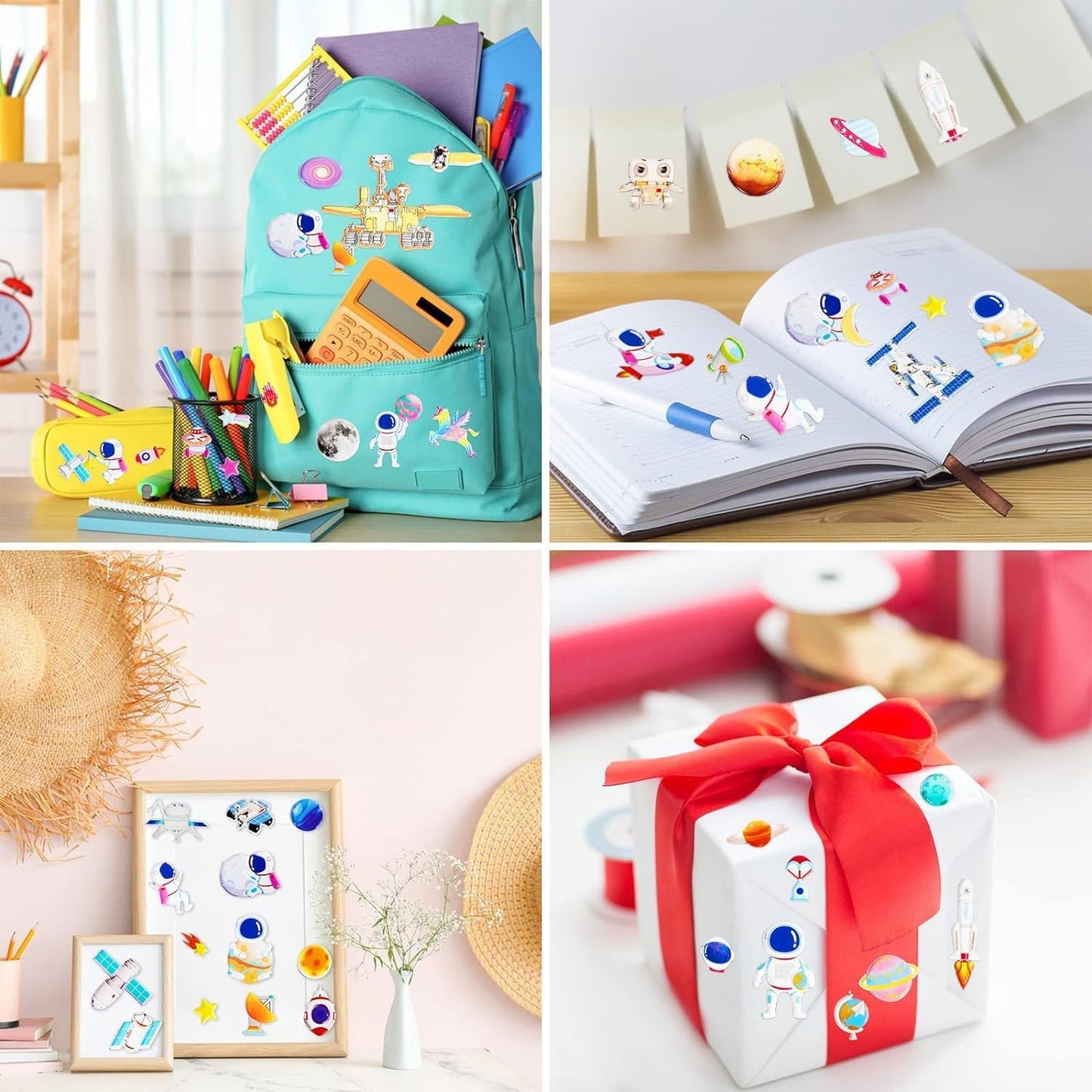 Self-Adhesive Kawaii 3D Puffy Stickers Set (Astronaut / Space)- Set of 2