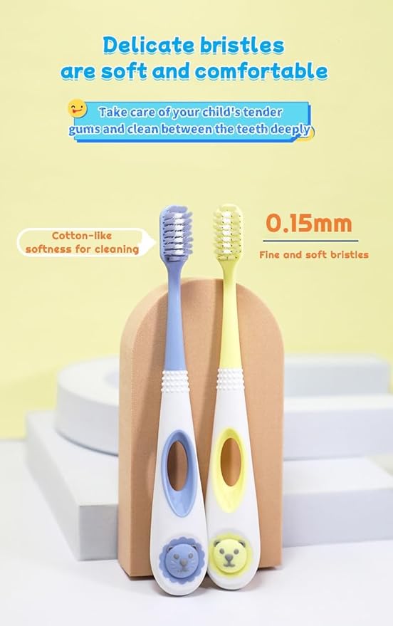 Kids (3-6 Years) Soft Bristle Toothbrush Set (Pack of 5) – Cartoon Grip Handle & Gentle Cleaning
