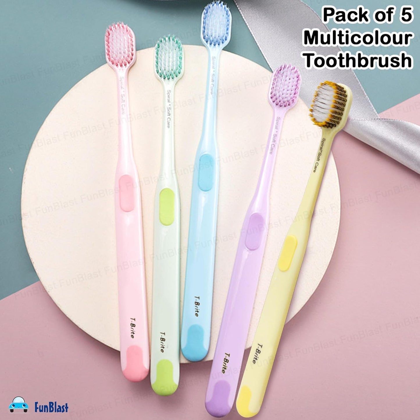 Adults Ultra Soft Spiral Bristle Toothbrush Set (Pack of 5) – Deep Cleaning & Sensitive Gum Care