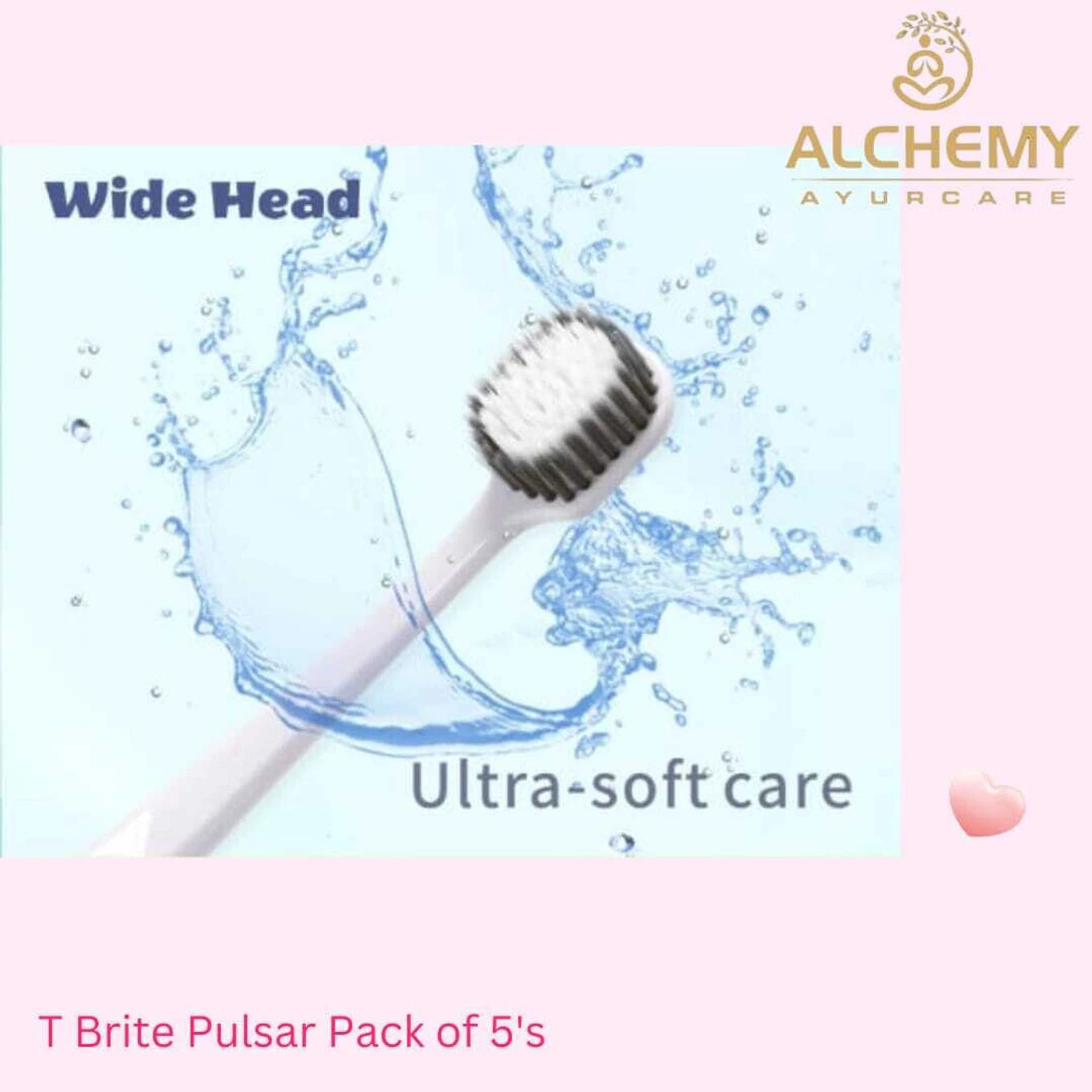 T-Brite Pulsar Soft Bristle Toothbrush Set (Pack of 5) – For Adults- Wide Head Deep Cleaning for Sensitive Gums