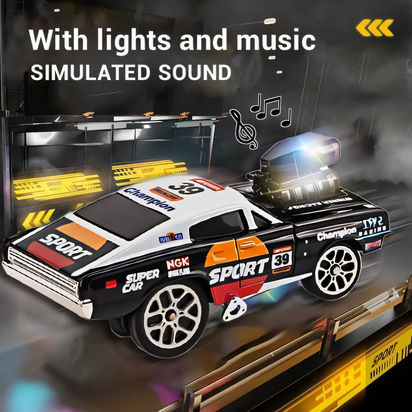 Remote Control Drift Racing Car Set | High-Speed RC Cars with LED Lights, Music & Controller