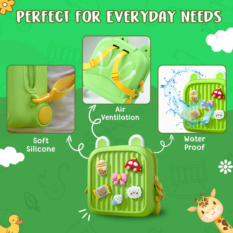 Cute Silicone Kids Mini Backpack – Waterproof Cartoon Travel Bag with Adjustable Straps