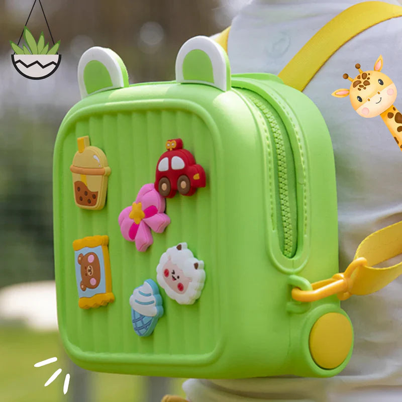 Cute Silicone Kids Mini Backpack – Waterproof Cartoon Travel Bag with Adjustable Straps