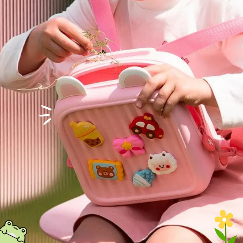 Cute Silicone Kids Mini Backpack – Waterproof Cartoon Travel Bag with Adjustable Straps