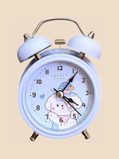 Cute Panda Twin Bell Alarm Clock | Silent Non-Ticking Desk Clock with Night Light for Kids & Bedroom