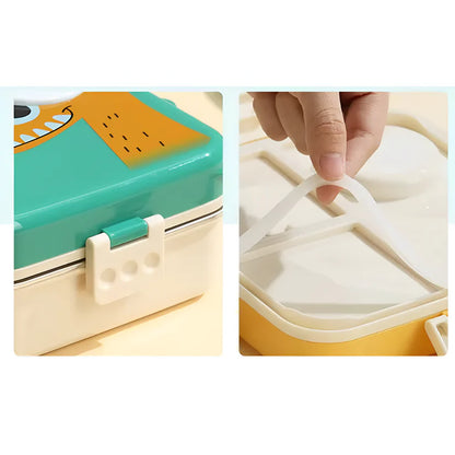 Cute Dino Kids Lunch Box – Stainless Steel Leakproof Bento Lunch Box with Compartments (8+ Years)