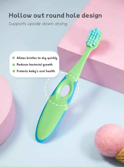 Kids (3-6 Years) Soft Bristle Toothbrush Set (Pack of 3) – Gentle Cleaning & Easy Grip