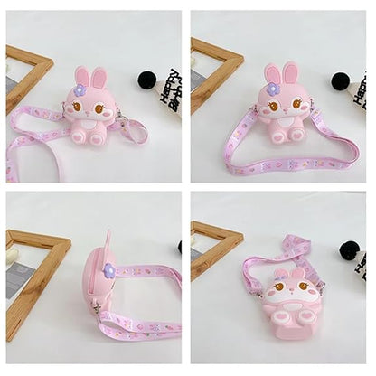 Cute Bunny Shape Kids Sling Bag – Cartoon Rabbit Crossbody Bag for Girls