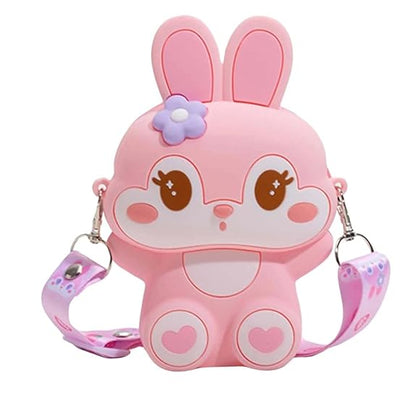 Cute Bunny Shape Kids Sling Bag – Cartoon Rabbit Crossbody Bag for Girls