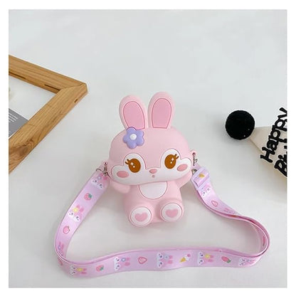 Cute Bunny Shape Kids Sling Bag – Cartoon Rabbit Crossbody Bag for Girls