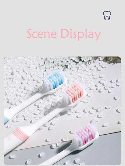 Adults Soft Bristle Toothbrush with tongue cleaner Set (Pack of 5) – Gentle Cleaning & Gum Care for Daily Use