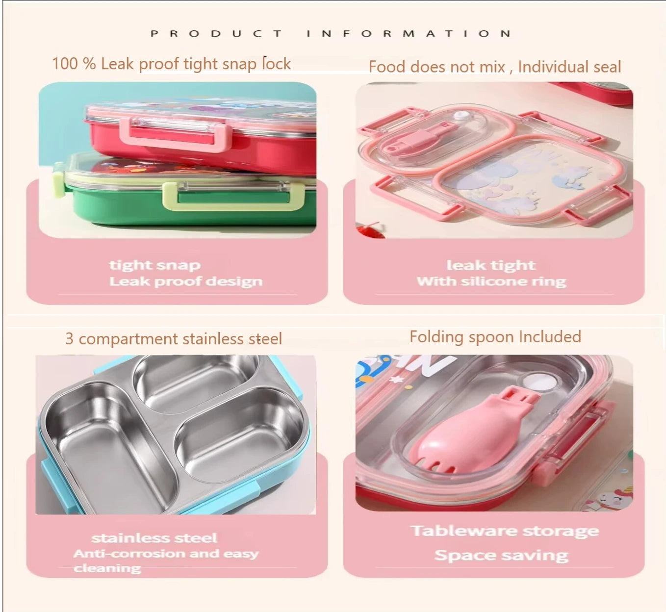 Kids Space Theme Lunch Box – Leakproof Multi-Compartment & Stainless Steel Tiffin Box (3+ Years)