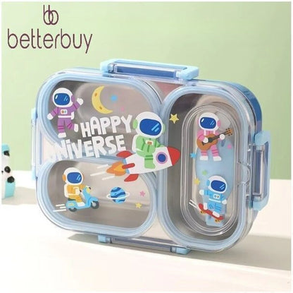 Kids Space Theme Lunch Box – Leakproof Multi-Compartment & Stainless Steel Tiffin Box (3+ Years)