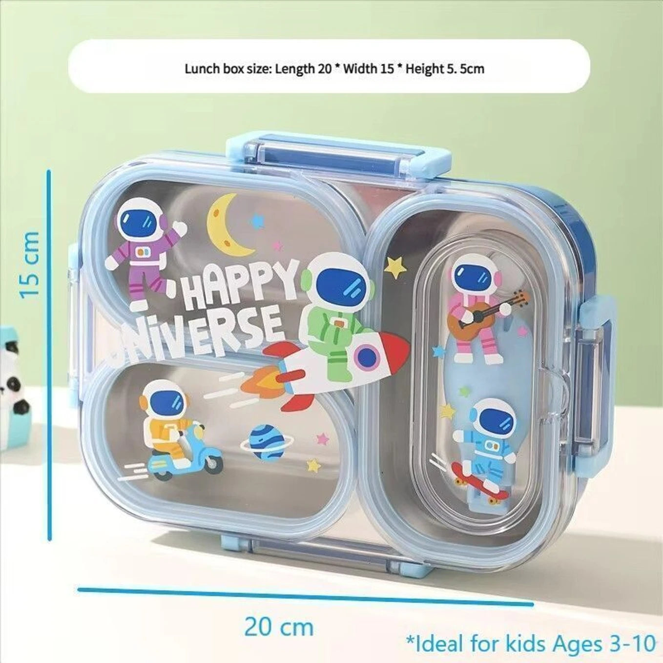 Kids Space Theme Lunch Box – Leakproof Multi-Compartment & Stainless Steel Tiffin Box (3+ Years)