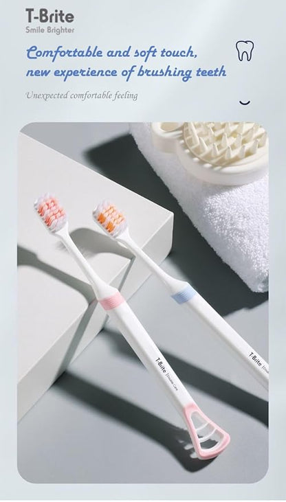 Adults Soft Bristle Toothbrush with tongue cleaner Set (Pack of 5) – Gentle Cleaning & Gum Care for Daily Use