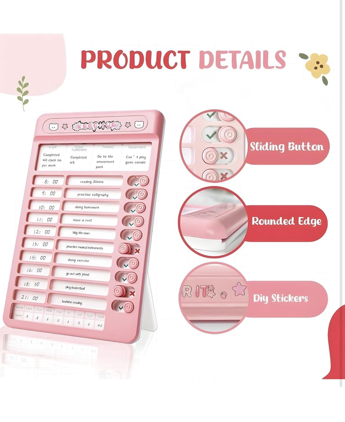 Kids Habit Tracker Board | Daily Routine Planner with Reward System & Task Cards