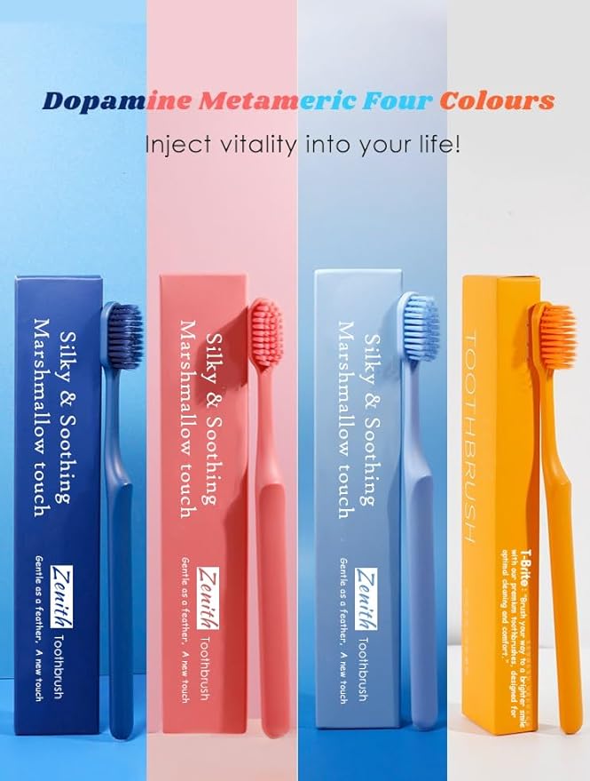 Ultra Soft Toothbrush Set (Pack of 4) – Gentle Cleaning & Modern Matte Finish Design