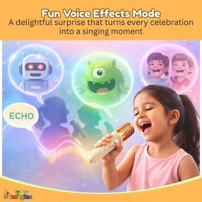 Wireless Karaoke Microphone with RGB Speaker | Portable Bluetooth Singing Mic with LED Lights & Rechargeable Battery