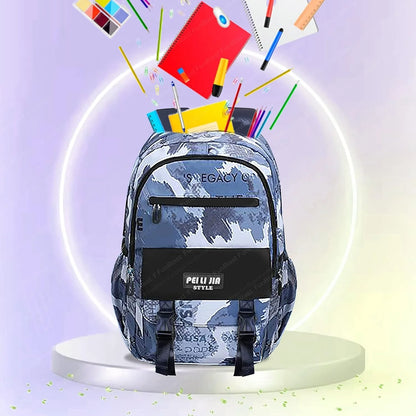 Stylish Camouflage Backpack – Multi-Compartment School & Travel Bag for Boys & Girls