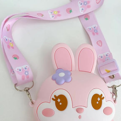Cute Bunny Shape Kids Sling Bag – Cartoon Rabbit Crossbody Bag for Girls