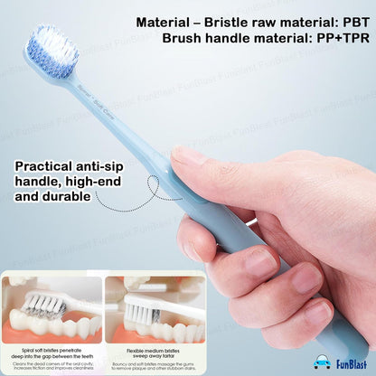 Adults Ultra Soft Spiral Bristle Toothbrush Set (Pack of 5) – Deep Cleaning & Sensitive Gum Care