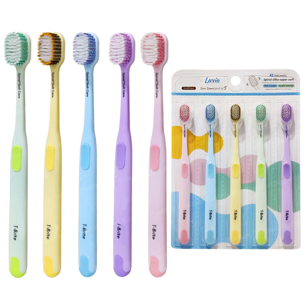 Adults Ultra Soft Spiral Bristle Toothbrush Set (Pack of 5) – Deep Cleaning & Sensitive Gum Care