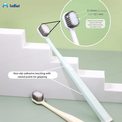 Adults Premium Charcoal Toothbrush Set (Pack of 5) – Soft Bristles Multi-Color Toothbrushes for Deep Cleaning