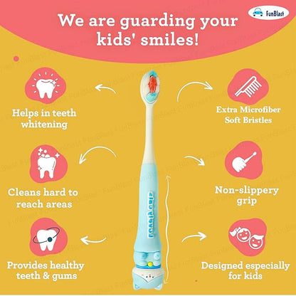 Cute Cat Kids (3-6 Years) Toothbrush with Case – Ultra Soft Bristles & Travel-Friendly Design