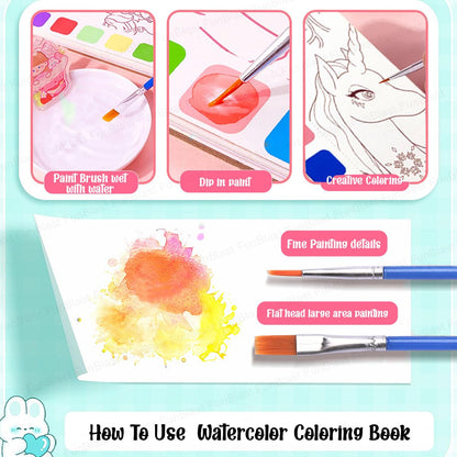Watercolor Coloring Book for Kids | Magic Paint with Water Book