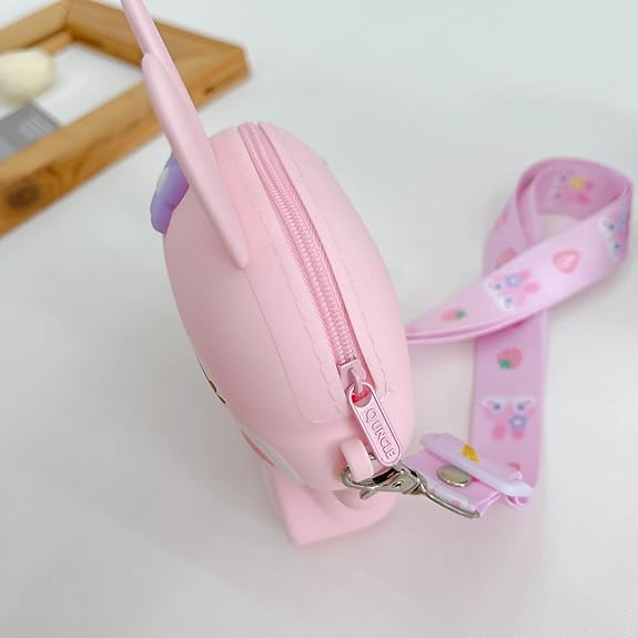 Cute Bunny Shape Kids Sling Bag – Cartoon Rabbit Crossbody Bag for Girls