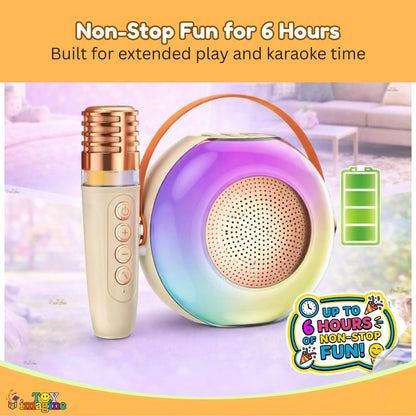 Wireless Karaoke Microphone with RGB Speaker | Portable Bluetooth Singing Mic with LED Lights & Rechargeable Battery