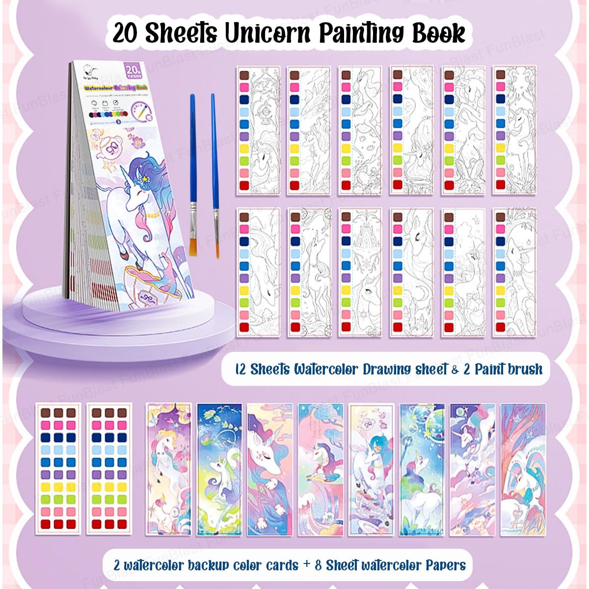 Watercolor Coloring Book for Kids | Magic Paint with Water Book