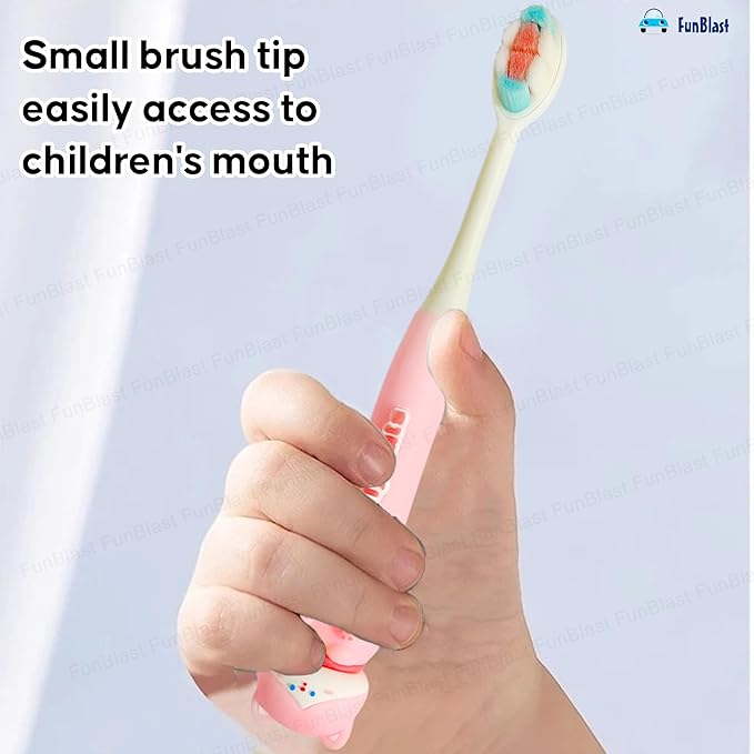 Cute Cat Kids (3-6 Years) Toothbrush (Pink) with Case – Ultra Soft Bristles & Travel-Friendly Design