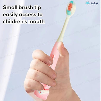 Cute Cat Kids (3-6 Years) Toothbrush (Pink) with Case – Ultra Soft Bristles & Travel-Friendly Design