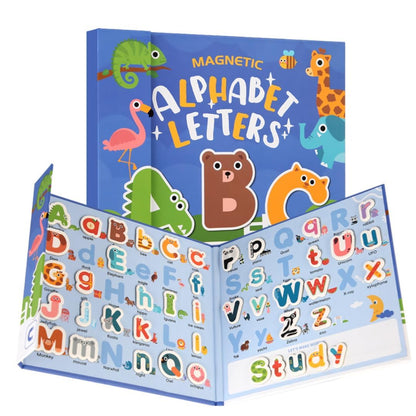 78 Pieces Magnetic Alphabet Letters, A-Z Animal Learning Set with Magnetic Board & Spelling Guide with Uppercase & Lowercase ABC Letters for Kids, Educational Toy for Boys & Girls (3-6 Years)