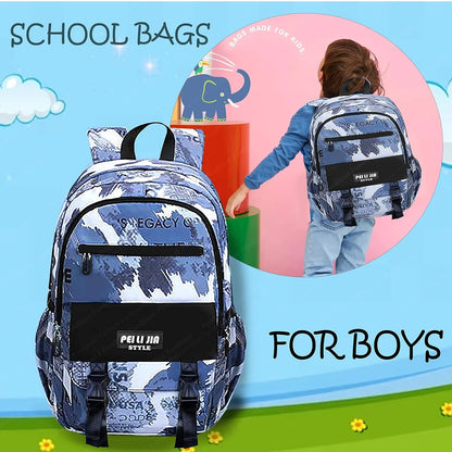 Stylish Camouflage Backpack – Multi-Compartment School & Travel Bag for Boys & Girls