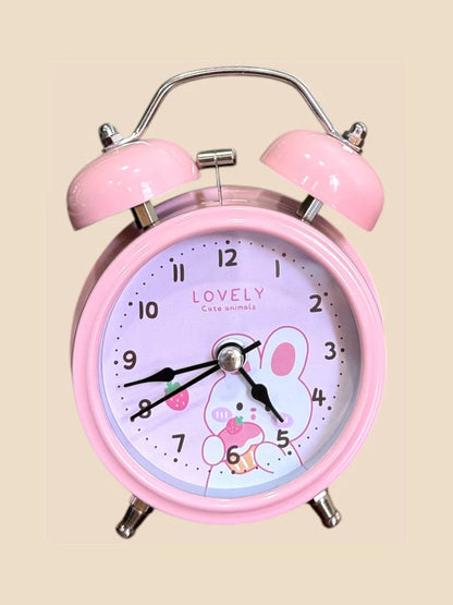 Cute Panda Twin Bell Alarm Clock | Silent Non-Ticking Desk Clock with Night Light for Kids & Bedroom