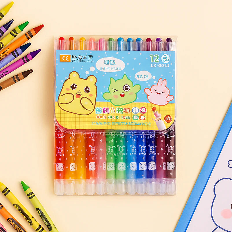 Twist Crayons for Kids -12 Pcs Crayon Set, Coloring Kit for Kids, Crayon for Drawing & Painting for Kid