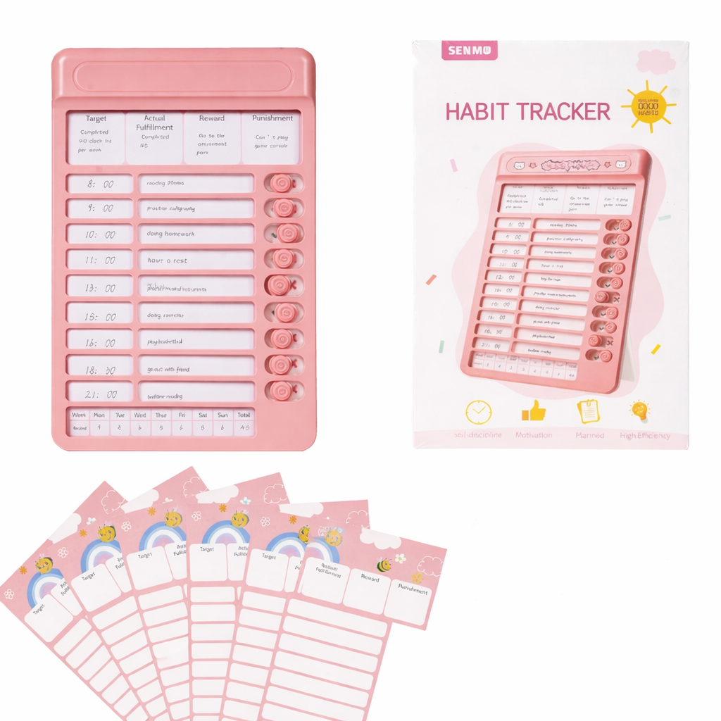 Kids Habit Tracker Board | Daily Routine Planner with Reward System & Task Cards