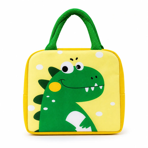 Kids Insulated Lunch Bag with Cute Dino Design – Waterproof, Lightweight, Durable Lunch Bag for School Boys (23x20x6 cm)