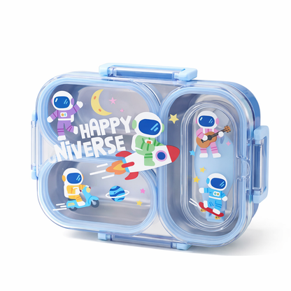 Kids Space Theme Lunch Box – Leakproof Multi-Compartment & Stainless Steel Tiffin Box (3+ Years)