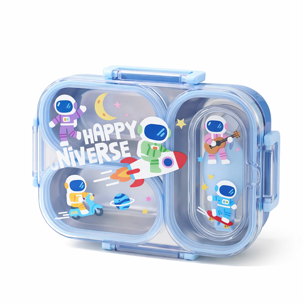Kids Space Theme Lunch Box – Leakproof Multi-Compartment & Stainless Steel Tiffin Box (3+ Years)