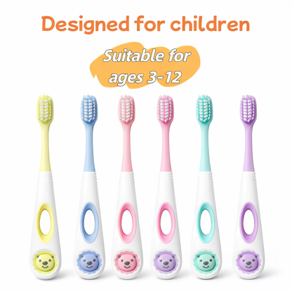 Kids (3-6 Years) Soft Bristle Toothbrush Set (Pack of 5) – Cartoon Grip Handle & Gentle Cleaning
