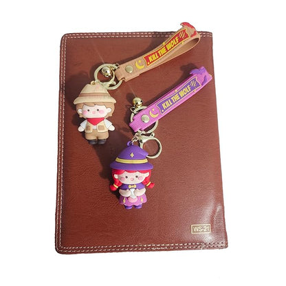 1 pc Doll Keychain for Bags, Kill the wolf toy Keyrings Cartoon for Girls / Boys