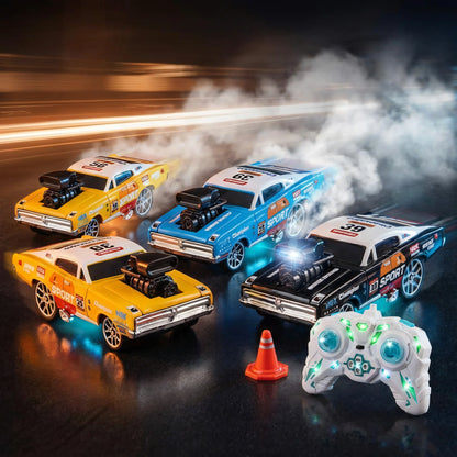 Remote Control Drift Racing Car Set | High-Speed RC Cars with LED Lights, Music & Controller