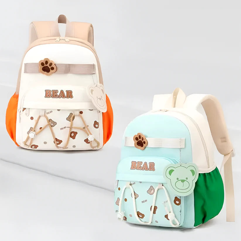 Cute Bear Kids Backpack – Lightweight School Bag with Multi Pockets