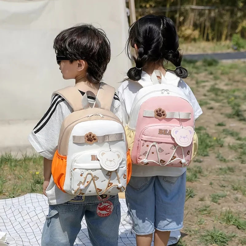 Cute Bear Kids Backpack – Lightweight School Bag with Multi Pockets