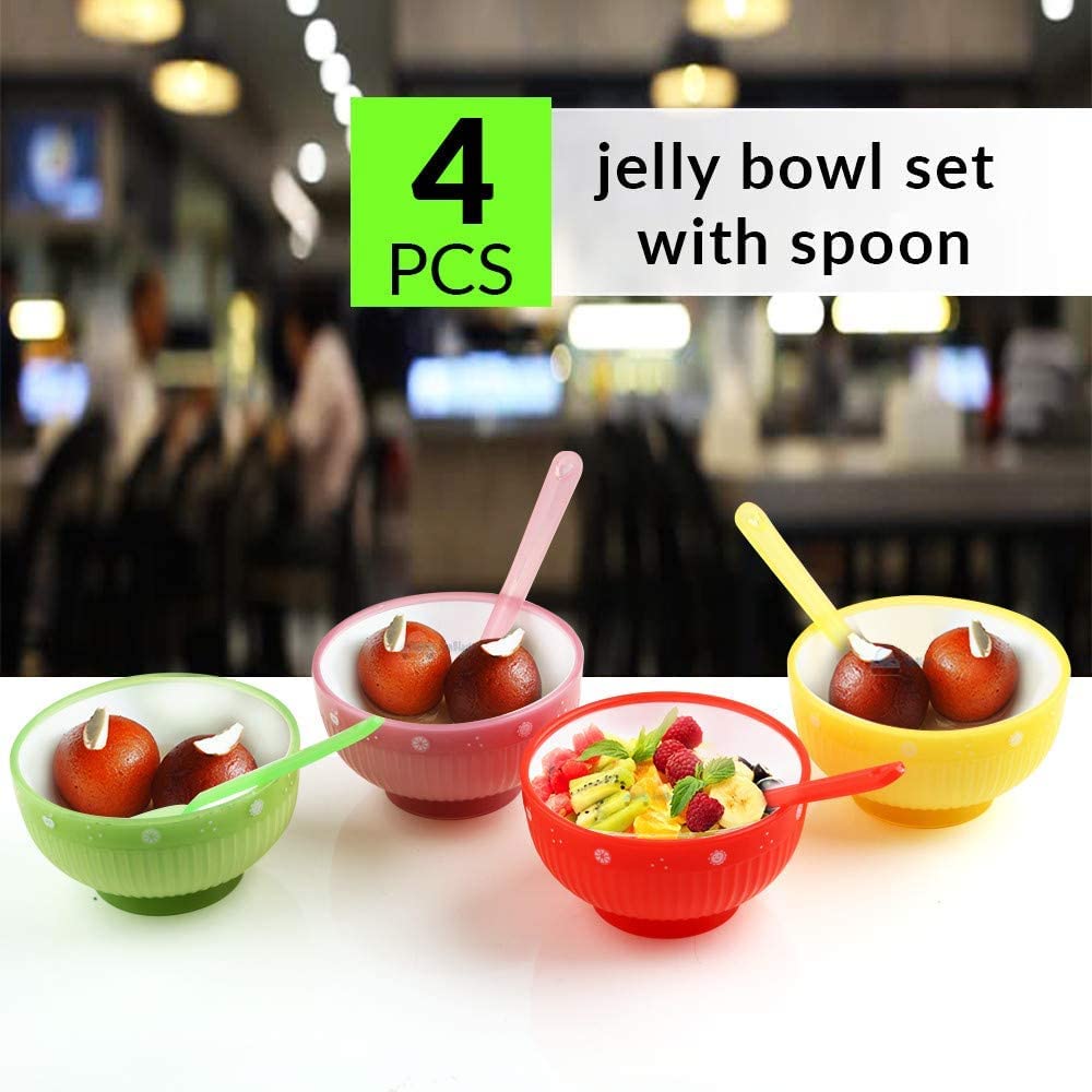 Baby Feeding Bowl and Spoon Set - Jelly Bowl Set, BPA Free Plastic, Mixing and Serving Bowls Set