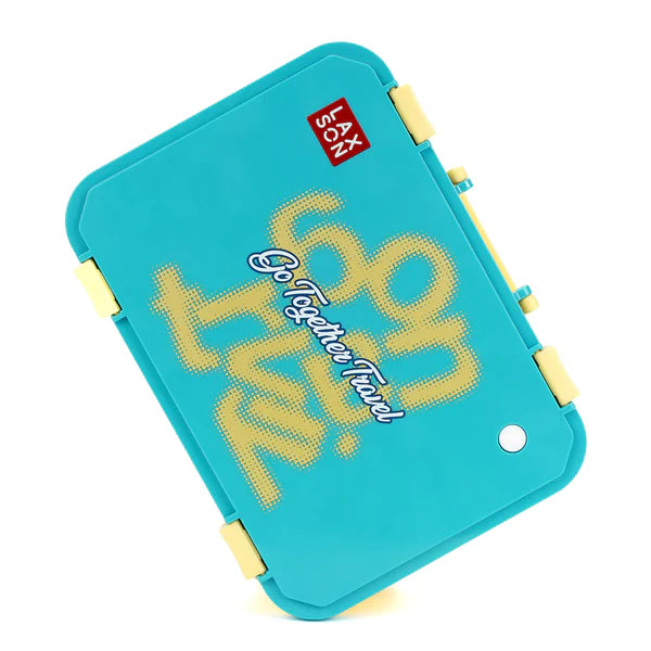 Teal Travel theme Stainless Steel Tiffin/Lunch Box for Kids (6 Years +)