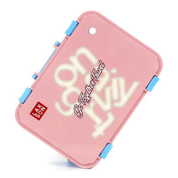 Pink Travel theme Stainless Steel Tiffin/Lunch Box for Kids and Adults (6+ Years)